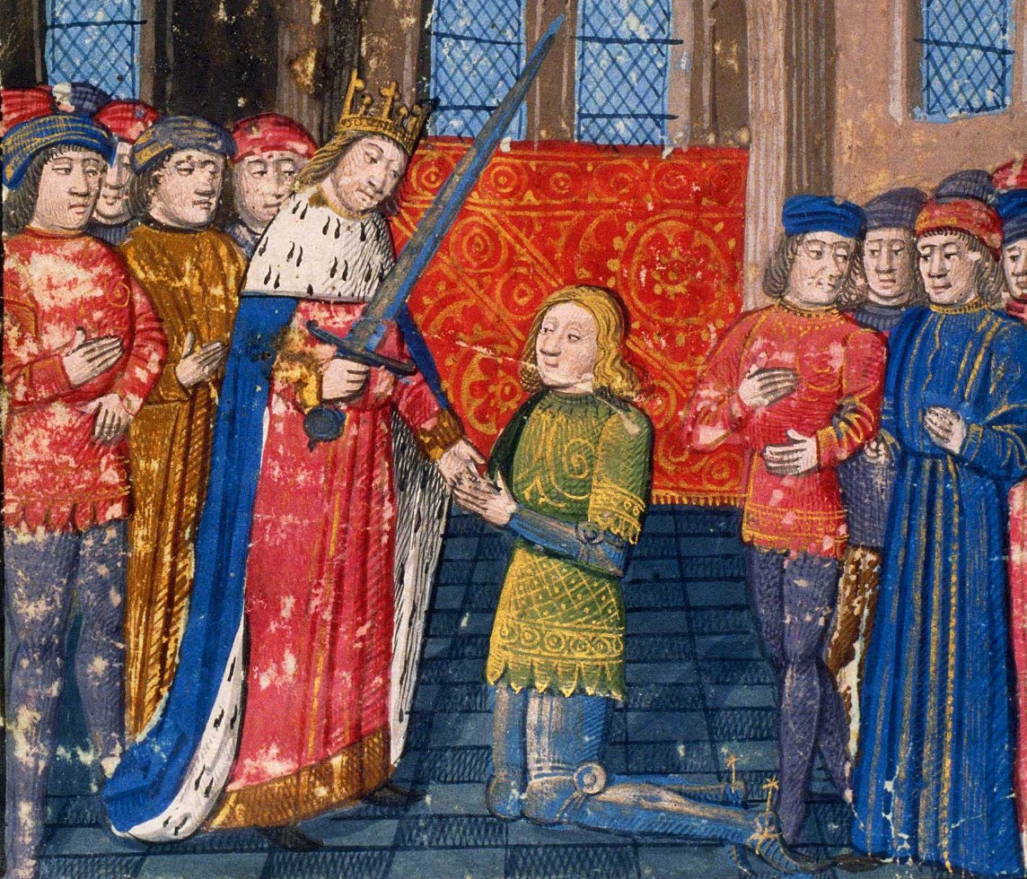 Galaad adoubé par le roi Arthur