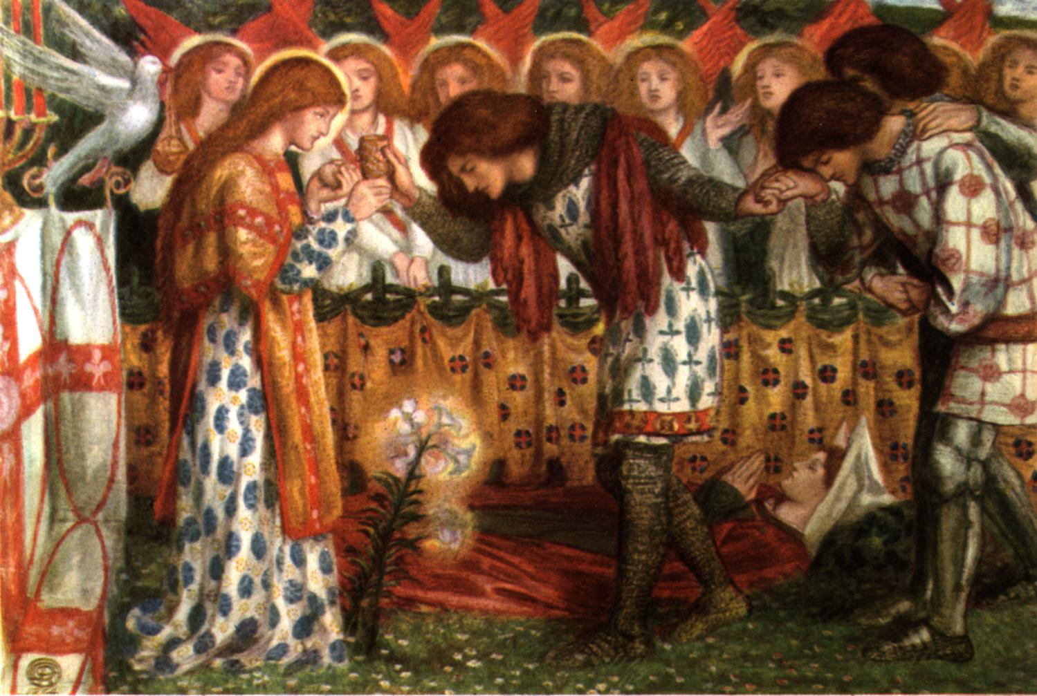 Dante G. Rossetti, Galahad, Percival, Bors_and Graal